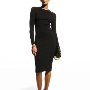 RESERVED TRADE | Alice + Olivia Jennifer Ribbed Knit Button Slit Zip Back Dress